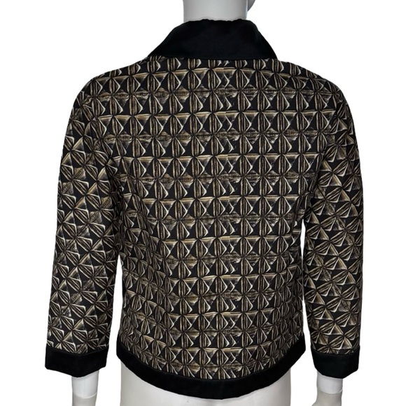 Love Moschino Black and Gold-Tone Geometric Blazer Jacket Women’s Sz 4 - Picture 3 of 8